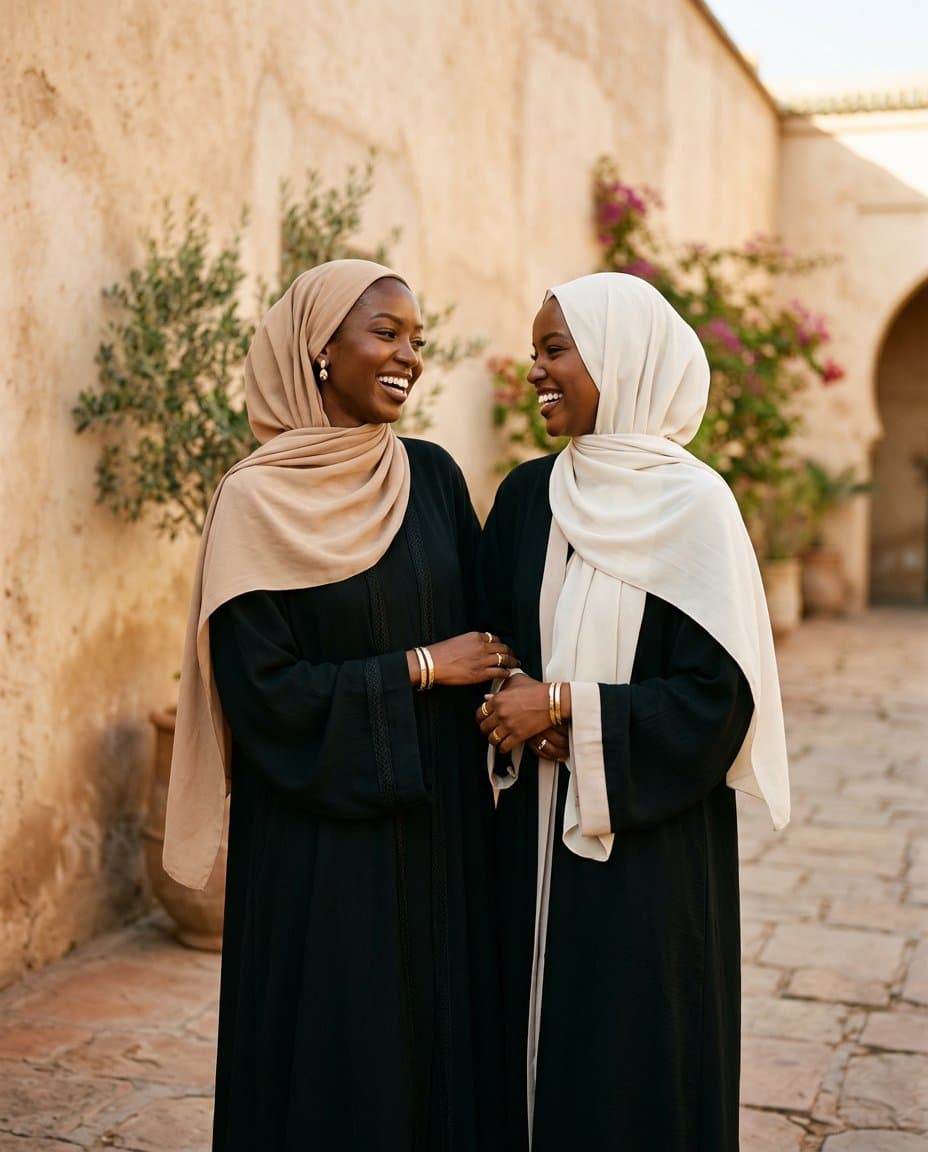 Two women wearing pieces from The Essentials collection